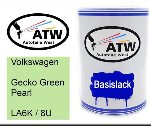 Volkswagen, Gecko Green Pearl, LA6K / 8U: 500ml Lackdose, von ATW Autoteile West.